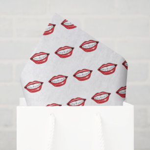 Grappige rode lippen tissuepapier