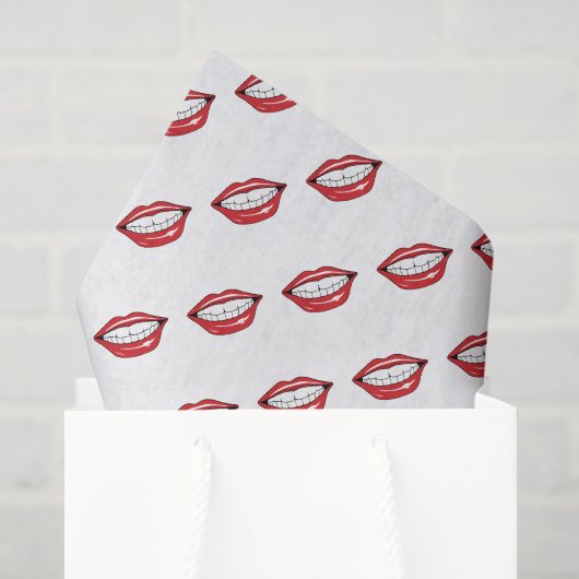 Grappige rode lippen tissuepapier (Cadeauzakje)