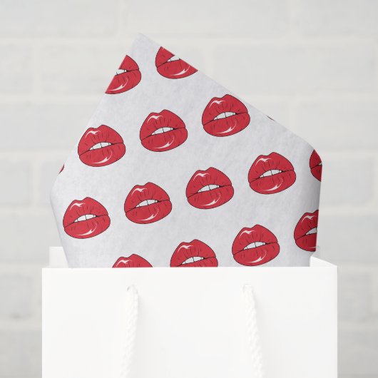 Grappige Rode Lippen  Tissuepapier (Cadeauzakje)