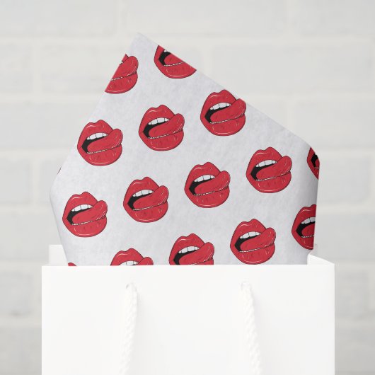 Grappige Rode Lippen  Tissuepapier (Cadeauzakje)