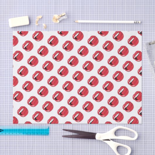 Grappige Rode Lippen  Tissuepapier (Craft)