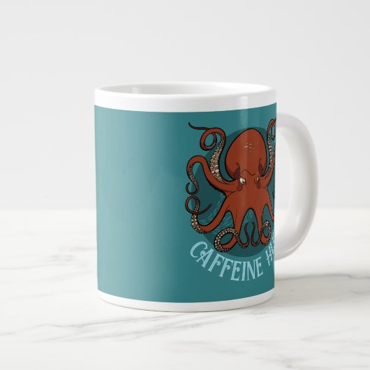 Grappige rode octopus cafeïne knuffel tentakels Ca Grote Koffiekop (Voorkant rechts)