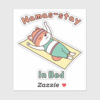Grappige Rode Panda Namas-blijf In Bed Yoga Puns S Sticker