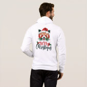 Grappige Rode Panda Vrolijk Kerstfeest Hoodie (Achterkant volledig)
