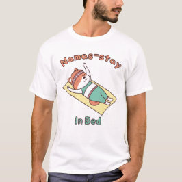 Grappige Rode Panda Yoga Pun Namas-blijf in Bed T- T-shirt