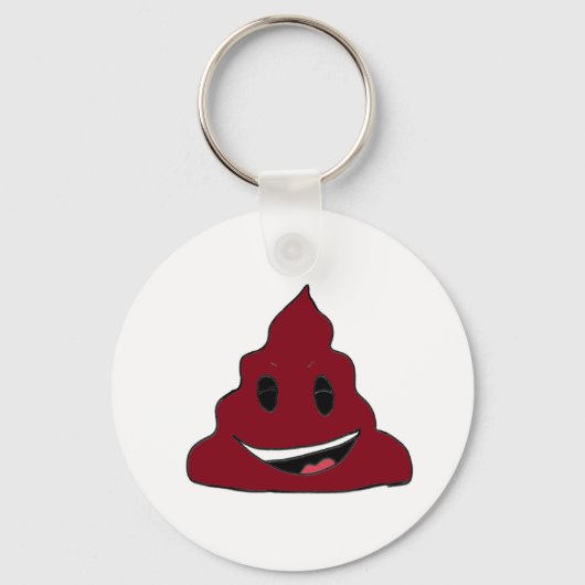 Grappige rode poep Emoji Sleutelhanger (Achterkant)