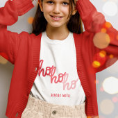 Grappige Rode Roze Hohoho Joyeux Noel Typografie T-shirt