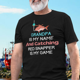 Grappige rode snapper opa t-shirt