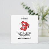 Grappige rode telefoon pensionering Kaart illustra (Staand voorkant)