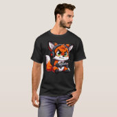 Grappige Rode Vos Gamer Video T-shirt (Voorkant volledig)