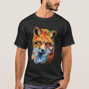 Grappige rode vos gezicht schattig dier grafische t-shirt