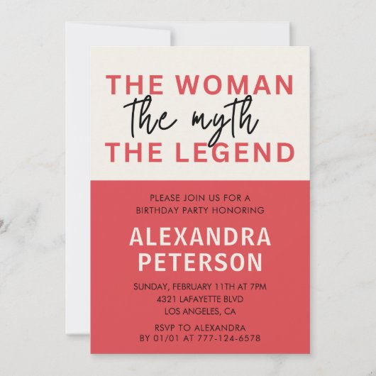 Grappige rode vrouw mythe legende 84ste verjaardag kaart (Voorkant)