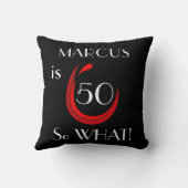 Grappige rode wijn 50ste verjaardag zwart kussen (Achterkant)