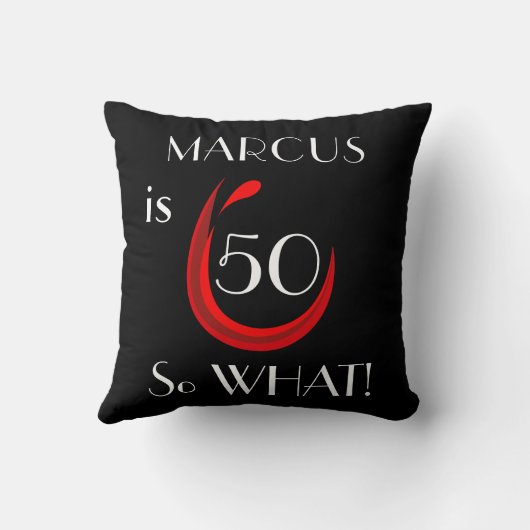 Grappige rode wijn 50ste verjaardag zwart kussen (Achterkant)