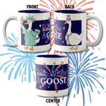 Grappige rode, witte en gans vierde juli koffie