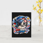 Grappige rode witte en woof border collie hond kaart (Gele Bloem)