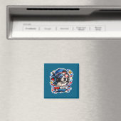 Grappige rode witte en woof border collie hond magneet (Insitu (Vaatwasser))