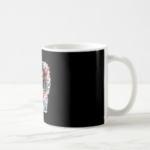 Grappige rode witte en woof dachshond hond patriot koffiemok