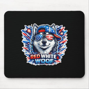 Grappige rode witte en woof Siberische husky hond Muismat