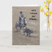Grappige Rodeo Verlate verjaardag, (een beetje vas Kaart (Gele Bloem)