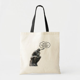 Grappige Rodin Denker Beeldje - Pizza of Thais Ete Tote Bag