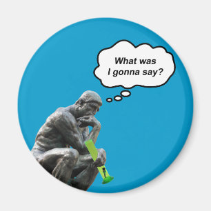 Grappige Rodin Denker Beeldje - Wat Wilde Ik Ook A Magneet