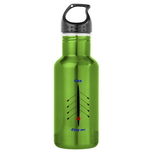 Grappige roeibus aan de leiding sport waterfles  (Voorkant)