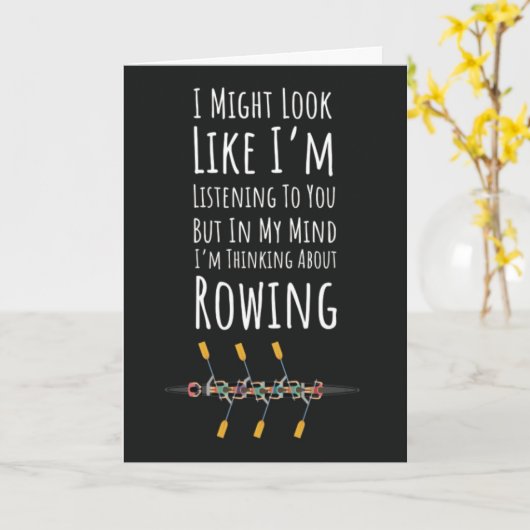 Grappige Roeier Kaarten Roeiploeg Sport Vrouwen Bo (Gele Bloem)