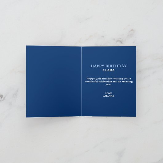 Grappige Roeivrouw Blauwe Zuster 50ste Verjaardag Kaart (Binnen)