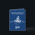 Grappige Roeivrouw Blauwe Zuster 50ste Verjaardag Kaart<br><div class="desc">Grappige Roeivrouw Blauwe Zuster 50ste verjaardag, een grappig ontwerp bedoeld voor elke zus op haar verjaardag. Als u op zoek bent naar een aantal leuke zus verjaardagskaarten, zus verjaardagskaarten of vijftigste zus verjaardagskaarten, dit is wat je nodig hebt. Het ontwerp is voorzien van een eenvoudige witte vrouw omtrek roeien, plus...</div>