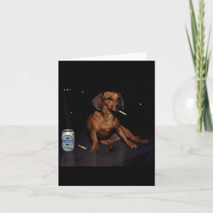 Grappige Roken Dachshund Sigaret Bier Gen Z Kaart