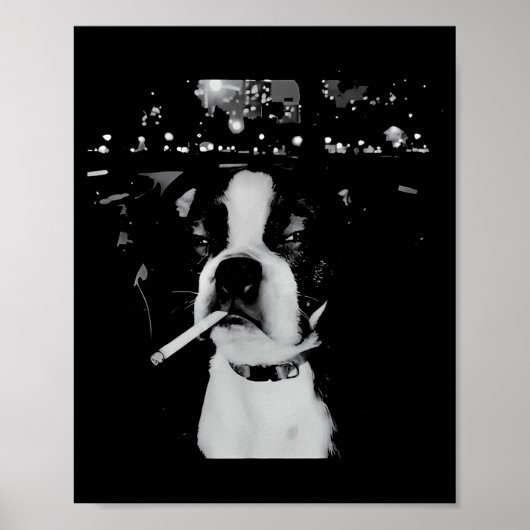 Grappige Roken Hond Meme  Poster (Voorkant)