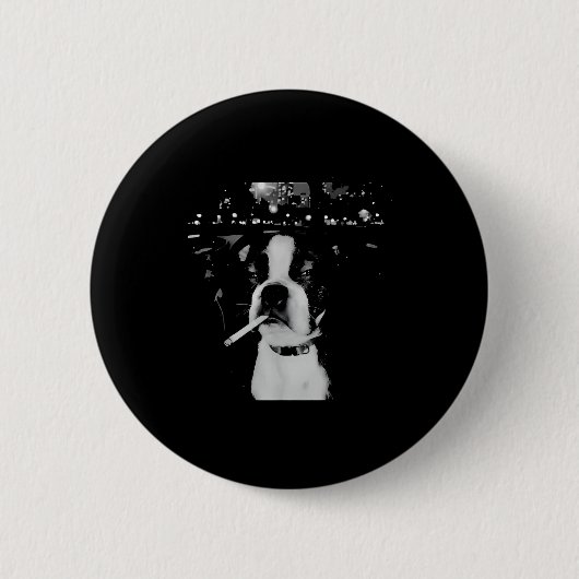Grappige Roken Hond Meme Ronde Button 5,7 Cm (Voorkant)