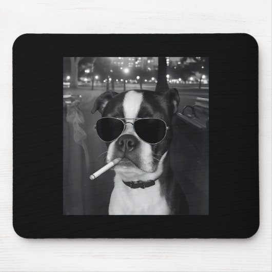 Grappige Roken Hond Meme Sigaret Gen Z Meme Hond L Muismat (Voorkant)