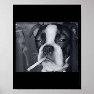 Grappige Roken Hond Meme Sigaret Gen Z Meme Hond L Poster