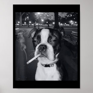 Grappige Roken Hond Meme Sigaret Gen Z Meme Hond L Poster