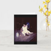 Grappige Roken Meme Sigaret Kitten Brainrot Dom Kaart (Gele Bloem)