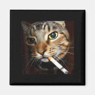 Grappige rokende kat meme dark humor sarcastische magneet