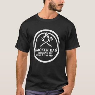 Grappige Rokerende Vader die het Vlees en de Hitte T-shirt