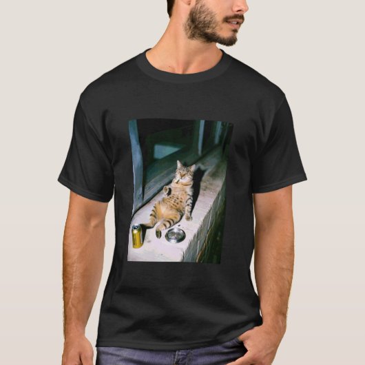 Grappige Rokerige Kater Kat Meme T-shirt (Voorkant)