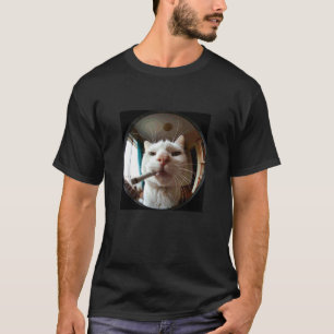 Grappige Rokkende Kat Deur Kijker Fisheye Lens Kit T-shirt