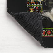 Grappige Rokkende Kat Meme Kerst Ugly Sweater Kat Muismat (Hoek)