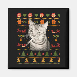 Grappige Rokkende Kat Meme Kerstmis Horrelijke Tru Magneet