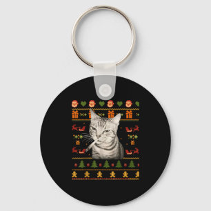 Grappige Rokkende Kat Meme Kerstmis Horrelijke Tru Sleutelhanger