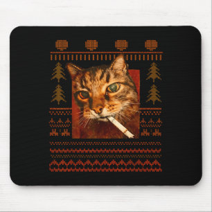 Grappige Rokkende Kat Meme Kerstmis Lelijk Voor Ma Muismat
