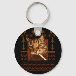 Grappige Rokkende Kat Meme Kerstmis Lelijk Voor Ma Sleutelhanger