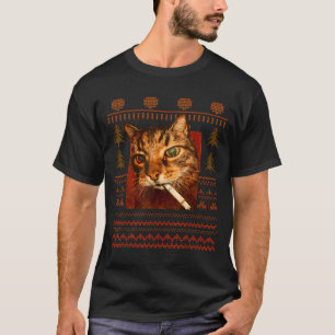 Grappige Rokkende Kat Meme Kerstmis Lelijk Voor Ma T-shirt