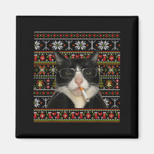 Grappige Rokkende Kat Meme Kerstmis Lelijke Trui K Magneet
