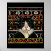 Grappige Rokkende Kat Meme Kerstmis Lelijke Trui K Poster (Voorkant)