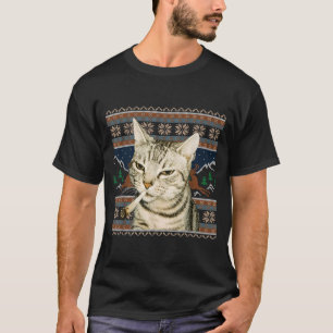 Grappige Rokkende Kat Meme Kerstmis Lelijke Trui K T-shirt